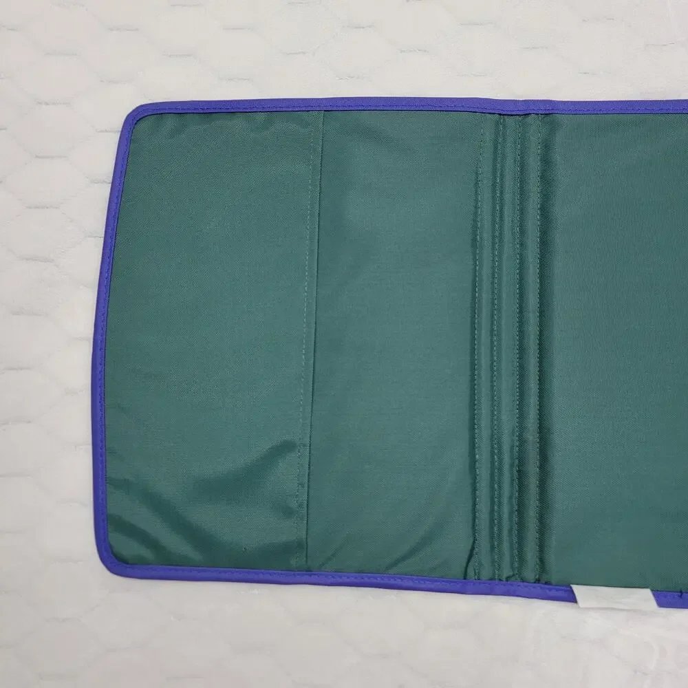 Vintage 1996 Nike Mead Tri-Fold Organizer Binder Cover Green Purple Black 90s